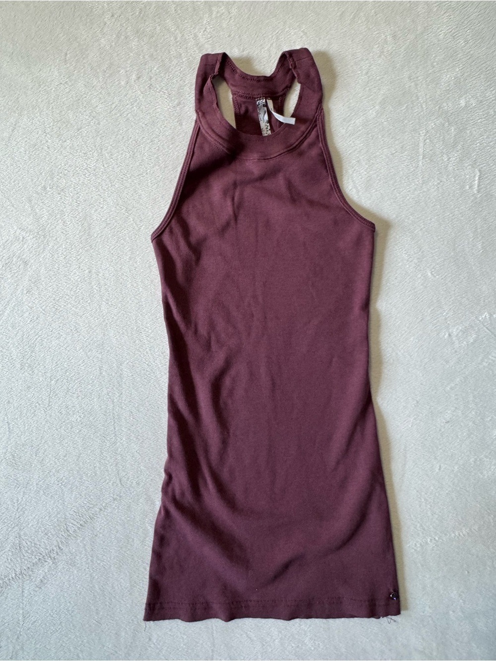 Guess Ribbed Racerback Tank - Burgundy Small